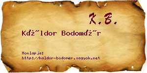 Káldor Bodomér névjegykártya